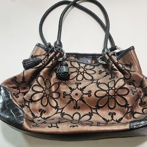 Brighton Black and Brown Floral Shoulder Bag